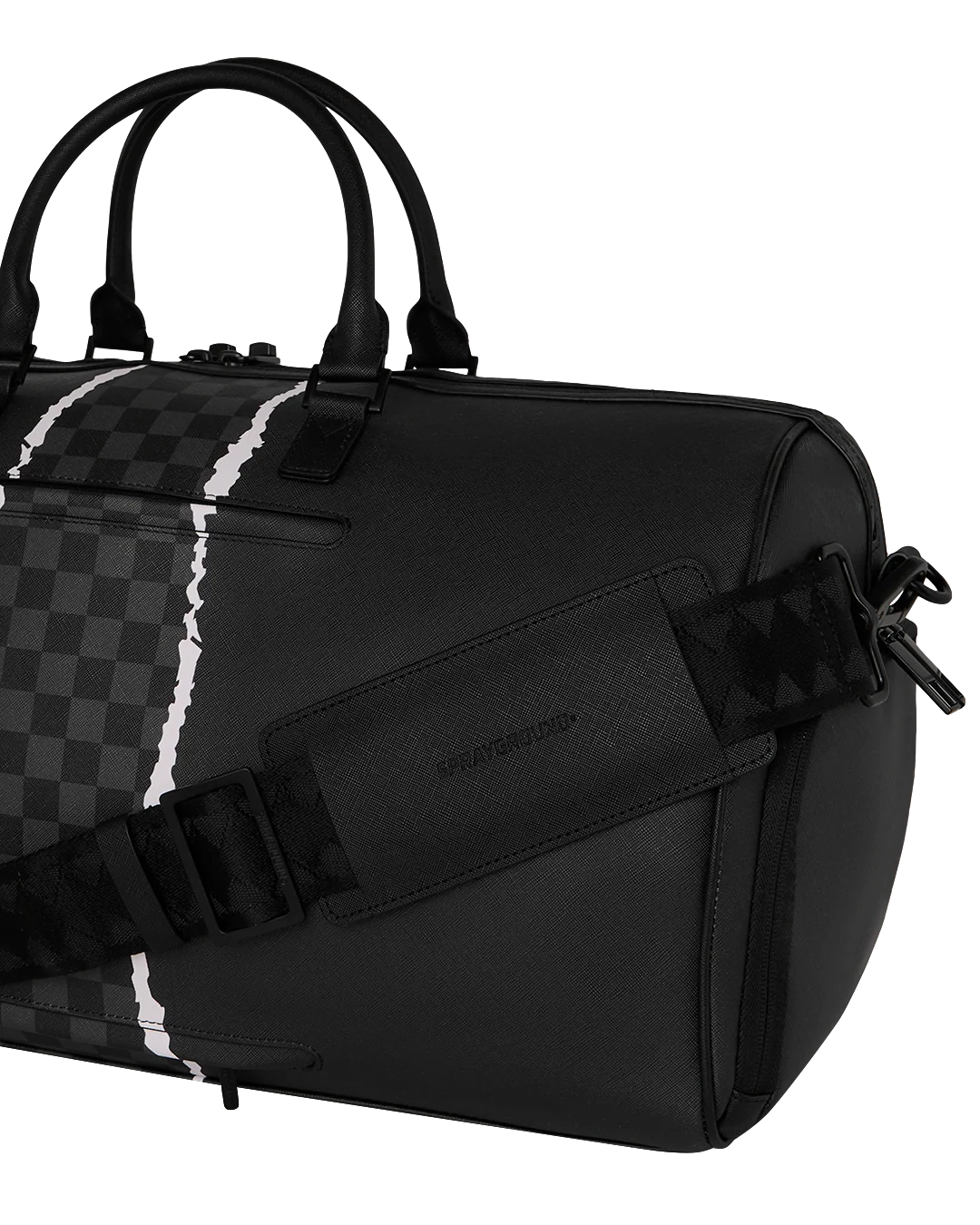 BOLSA DE LONA MINI SPRAYGROUND CENTER RIP REVEALING GRAY CHECK