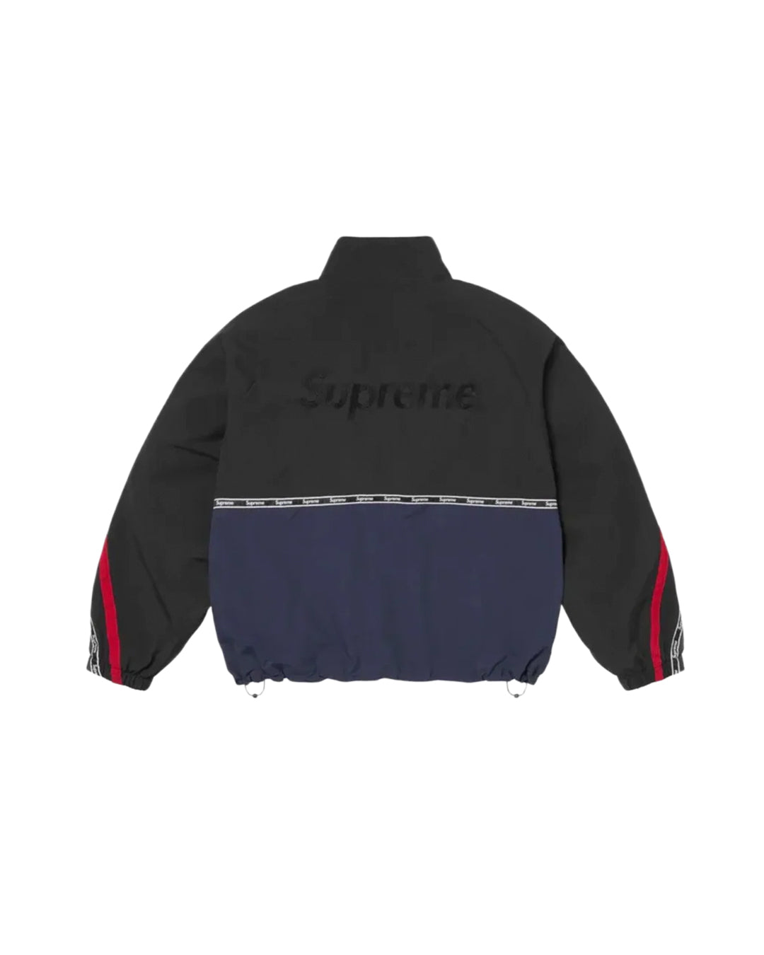 SUPREME LOGO TAPING TRACK JACKET NAVY