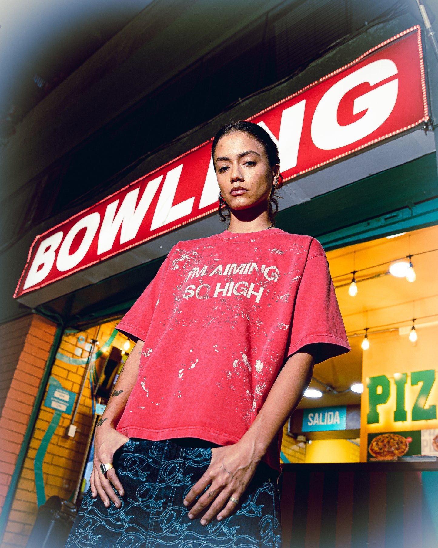 INTIKILLA HEAVYWEIGHT PRINT RED TEE
