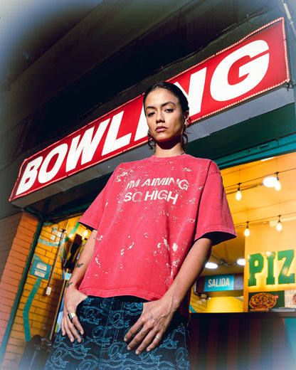 INTIKILLA HEAVYWEIGHT PRINT RED TEE