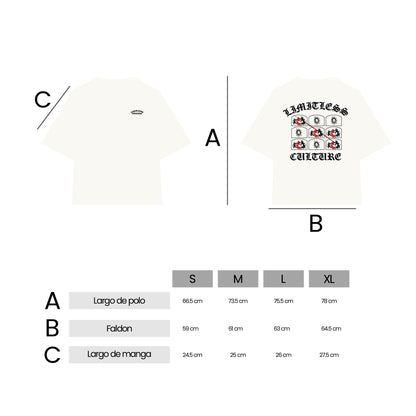 LIMITLESS CULTURE T-SHIRT REGULAR TICTACTOE PEARL
