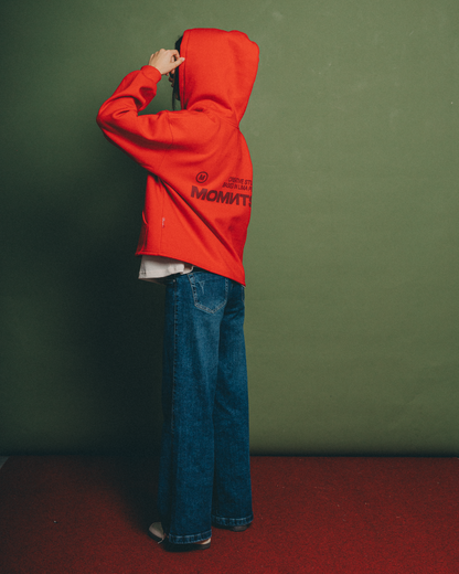 MOMNTS CREATIVE RED ZIPPER HODDIE
