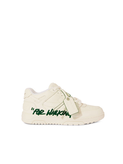 OFF-WHITE OUT OF OFFICE CALF LEATHER WHITE/JET GREEN HOMBRE