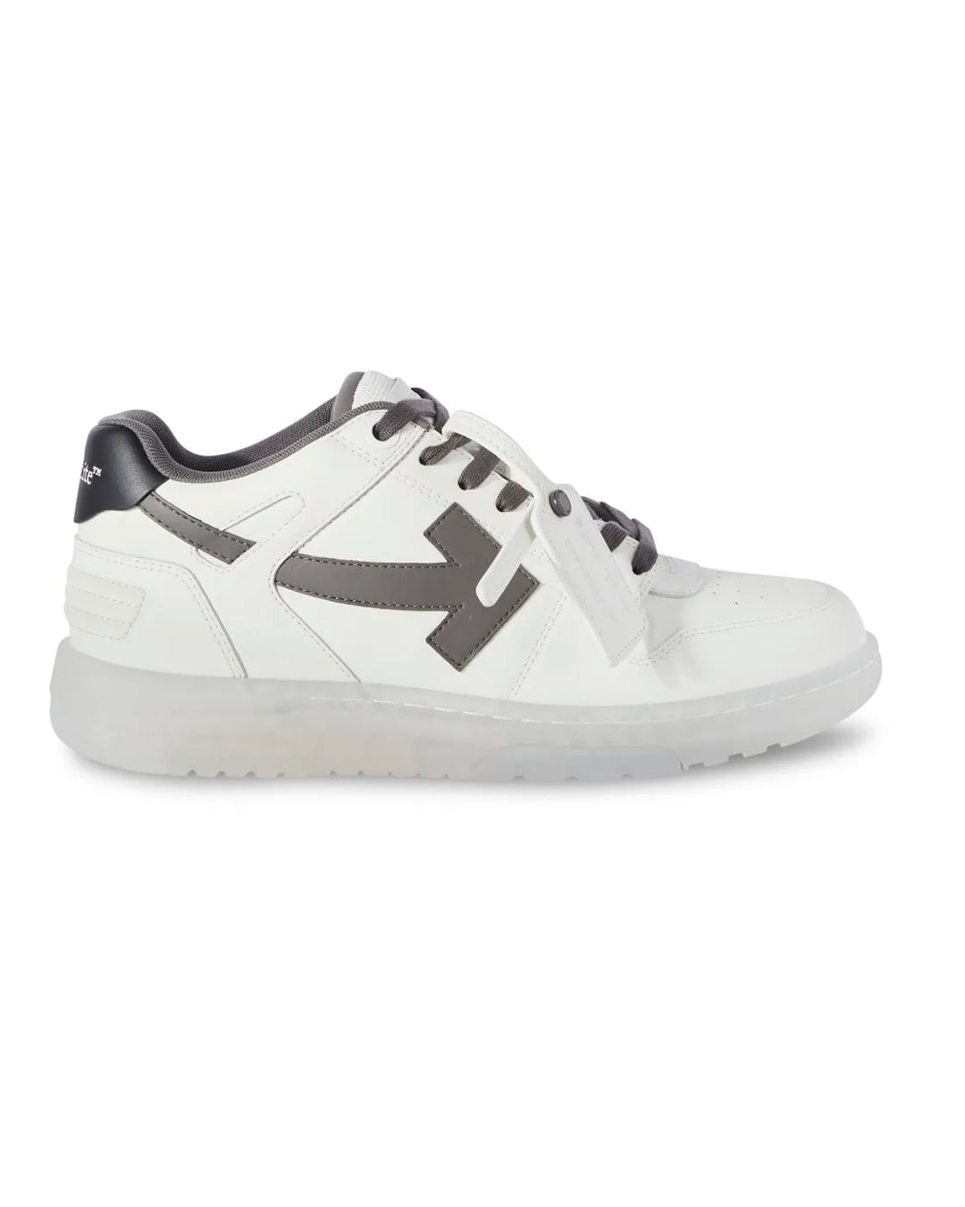 OFF-WHITE OUT OF OFFICE TRANSPARENT SOLE WHITE DARK GREY