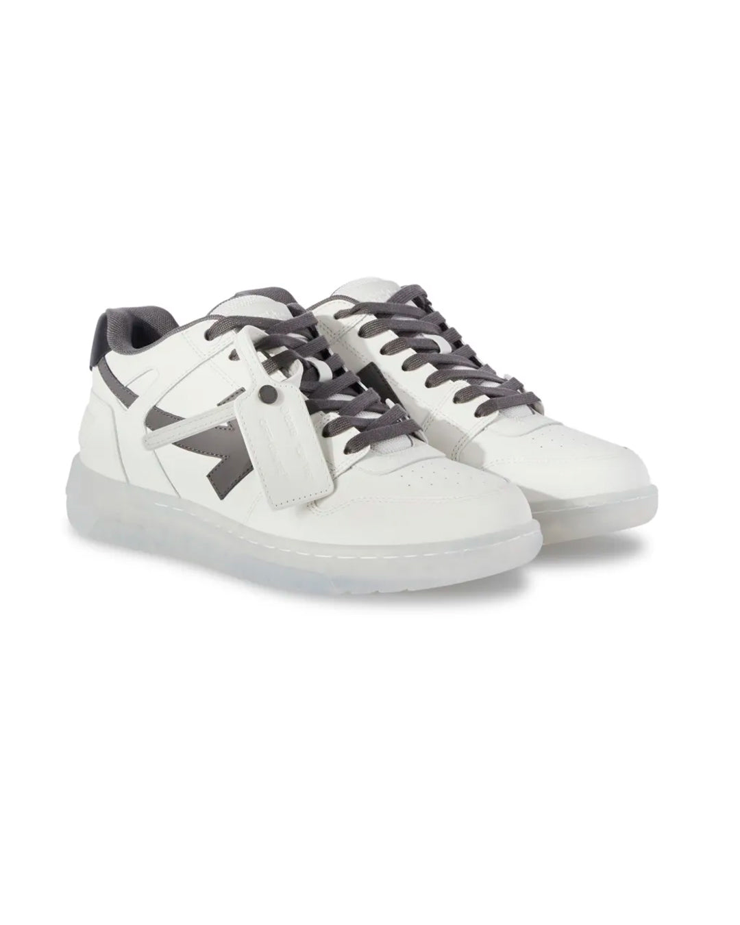 OFF-WHITE OUT OF OFFICE TRANSPARENT SOLE WHITE DARK GREY