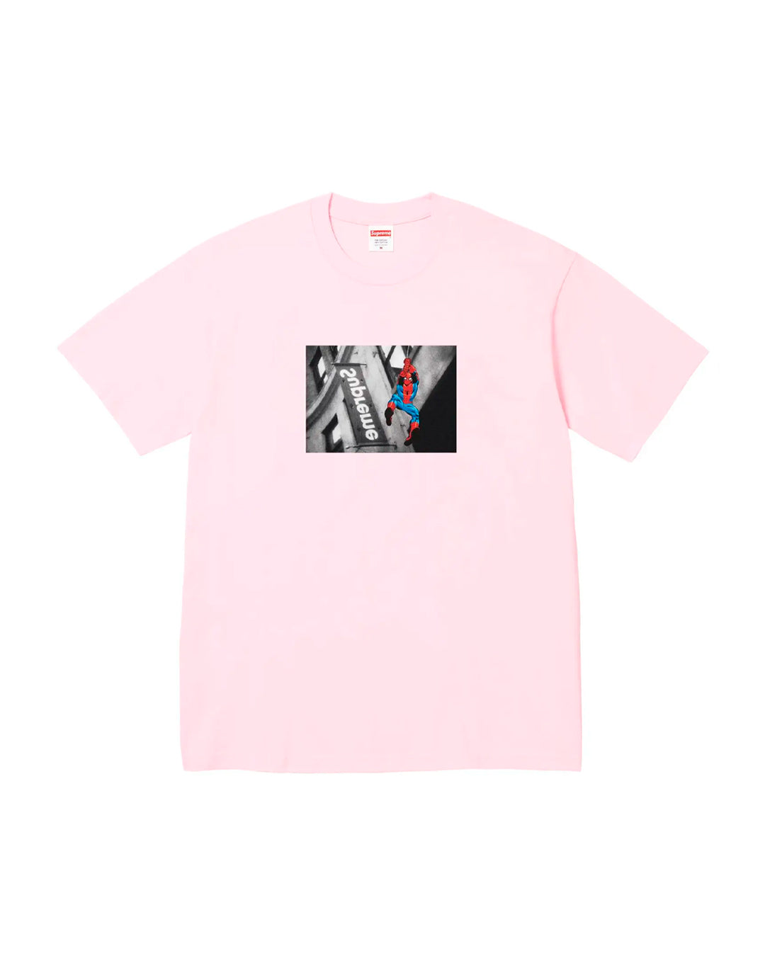SUPREME SPIDER-MAN TEE LIGHT PINK