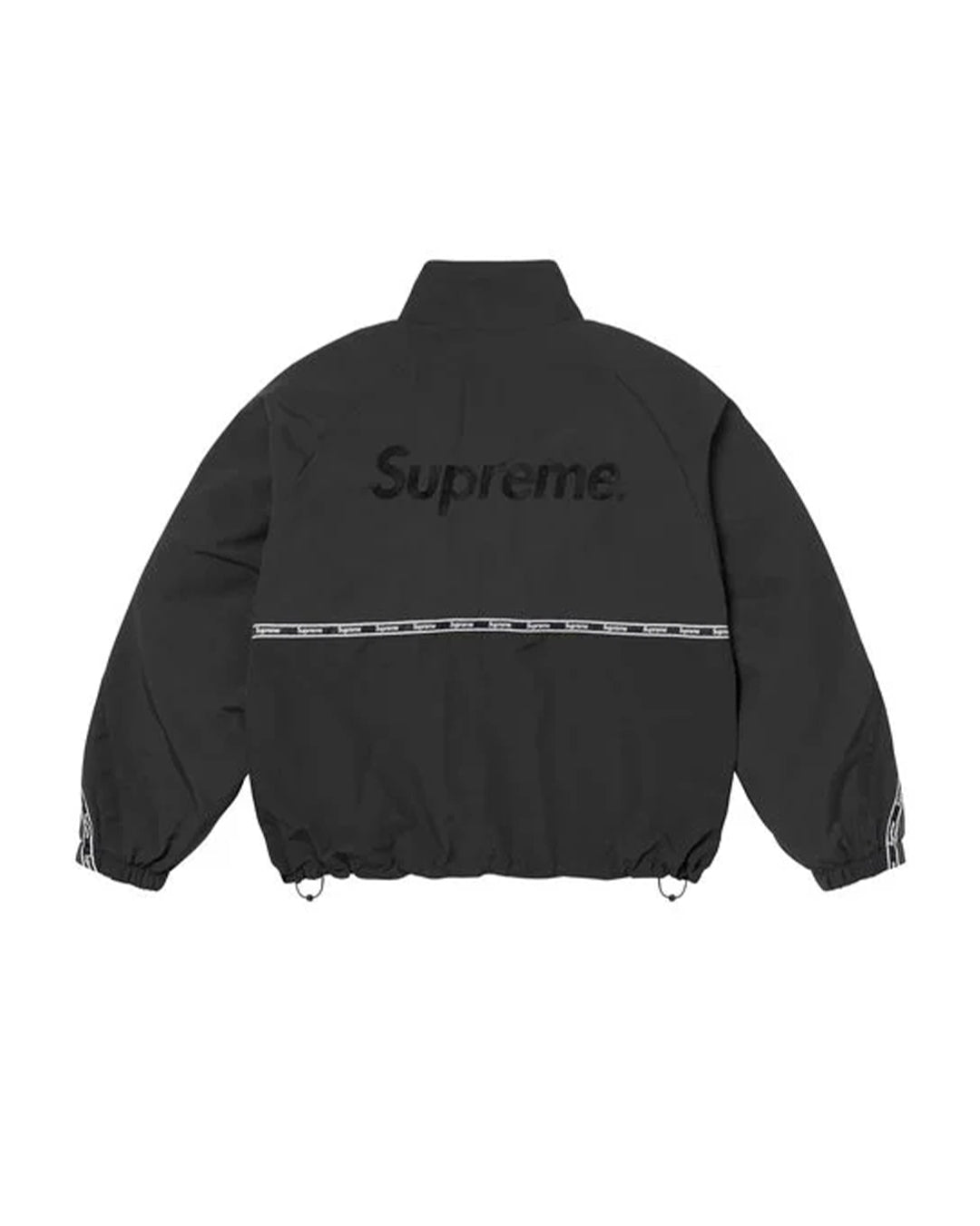 SUPREME LOGO TAPING TRACK JACKET BLACK