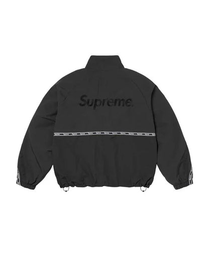 SUPREME LOGO TAPING TRACK JACKET BLACK