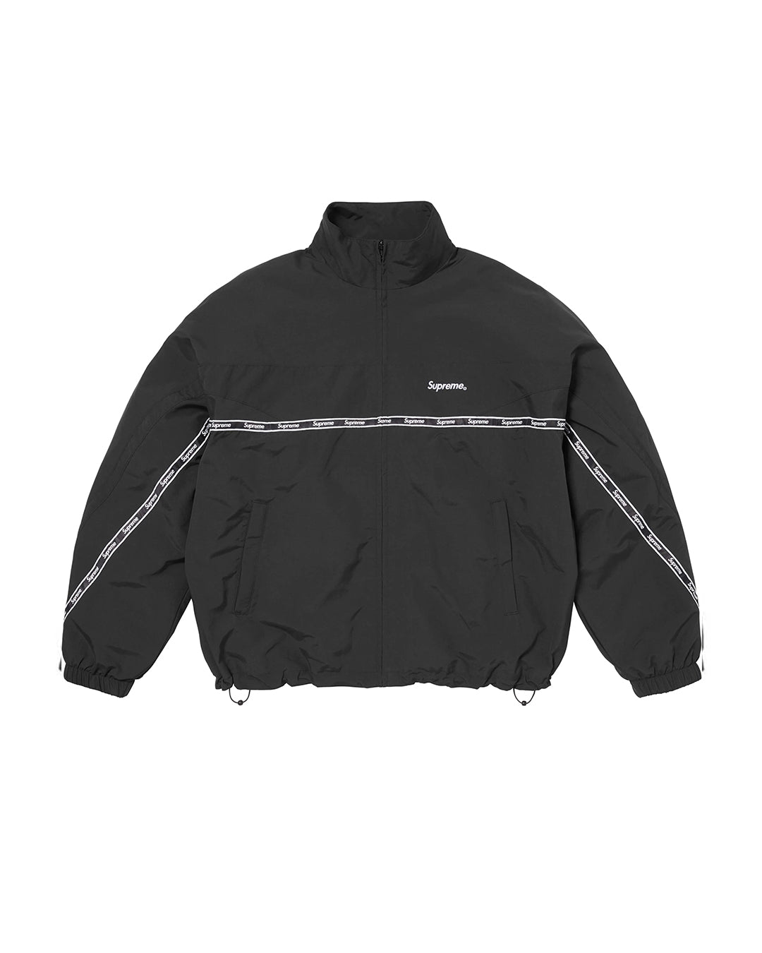 SUPREME LOGO TAPING TRACK JACKET BLACK