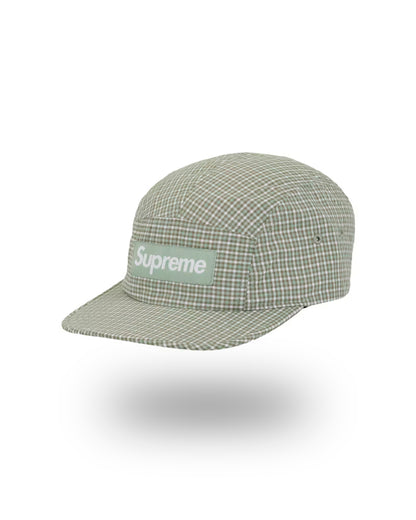 SUPREME CORDURA PLAID CAMP CAP GREEN