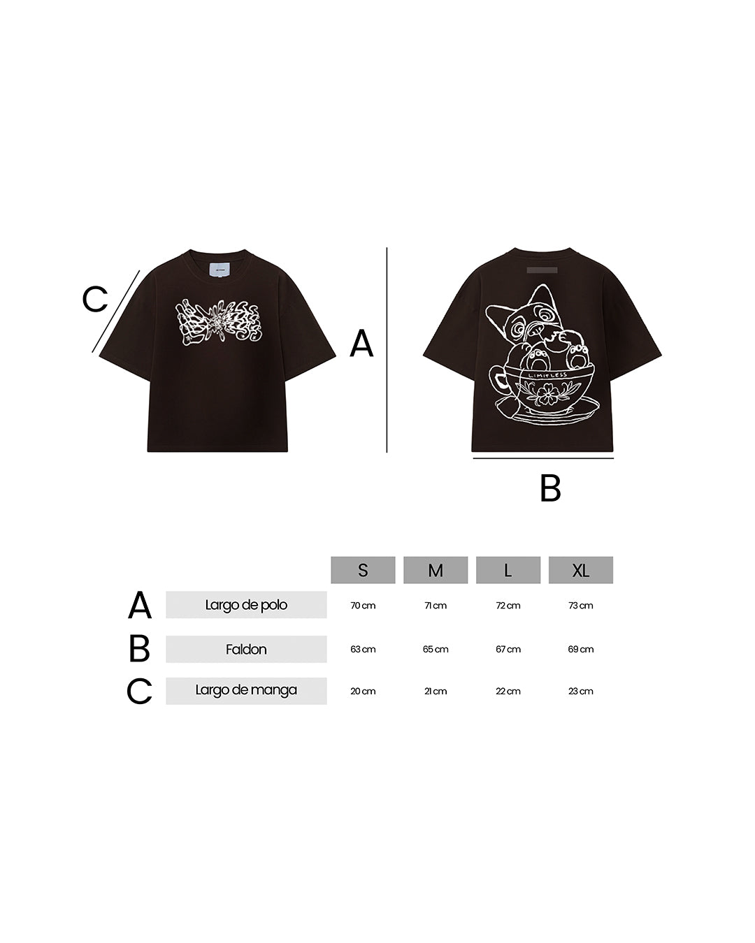 LIMITLESS CULTURE T-SHIRT CHOCOLATE DOG OVER