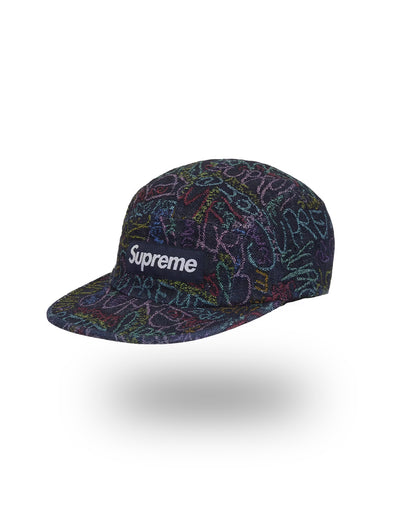 SUPREME HANDWRITING DENIM CAMP CAP INDIGO