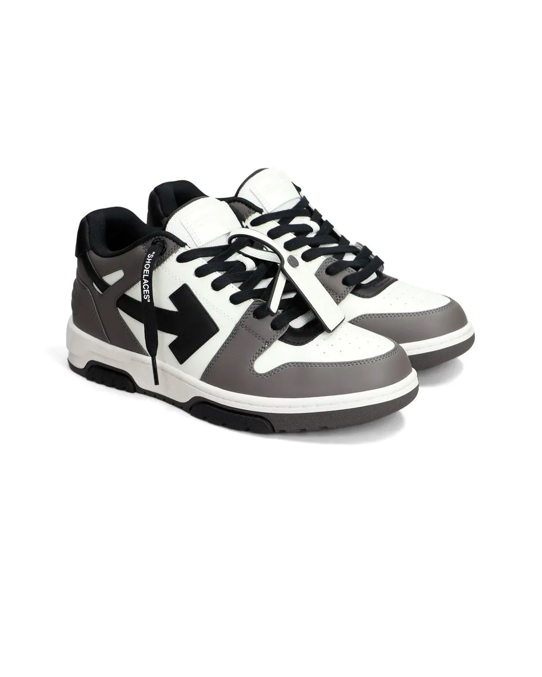 OFF-WHITE OUT OF OFFICE OOO LOW TOPS DARK GREY BLACK HOMBRE