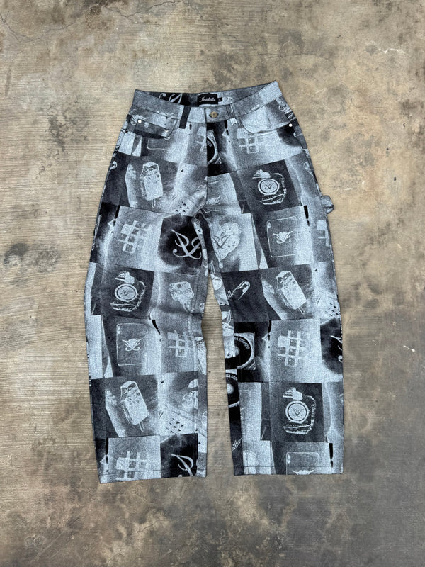 INTIKILLA BLACK TATTOO CARPENTER PANT