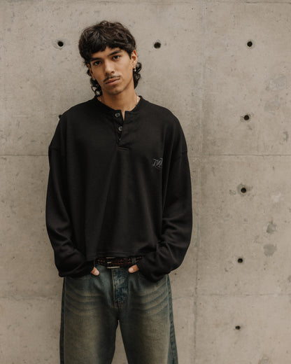 MOMNTS BLACK COFFEE HENLEY