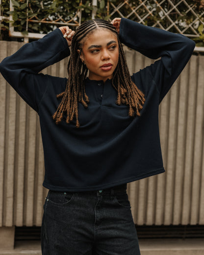 MOMNTS BLUE MARINE HENLEY