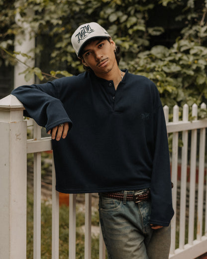 MOMNTS BLUE MARINE HENLEY