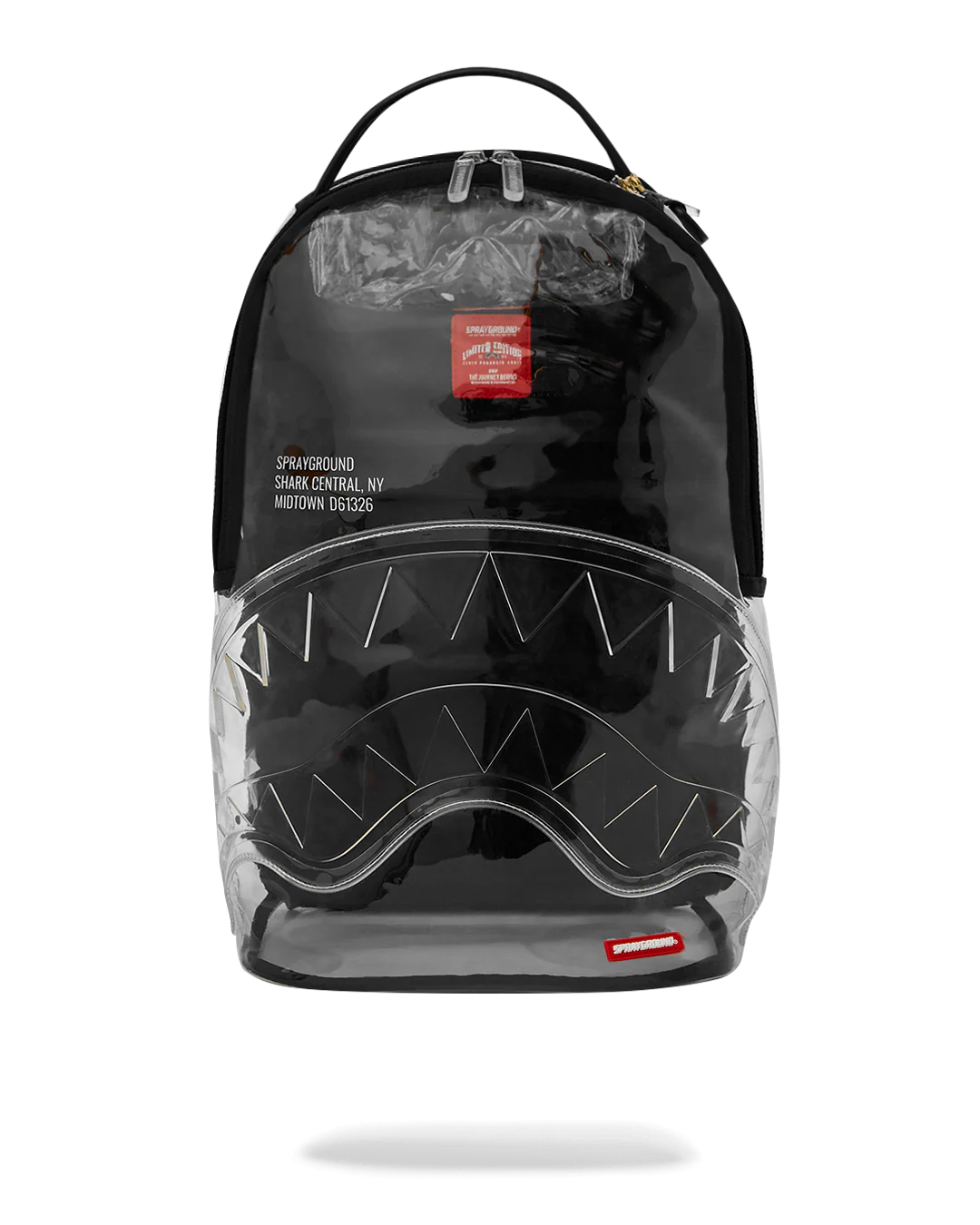 MOCHILA SPRAYGROUND SHARK CENTRAL PARTIAL CLEAR