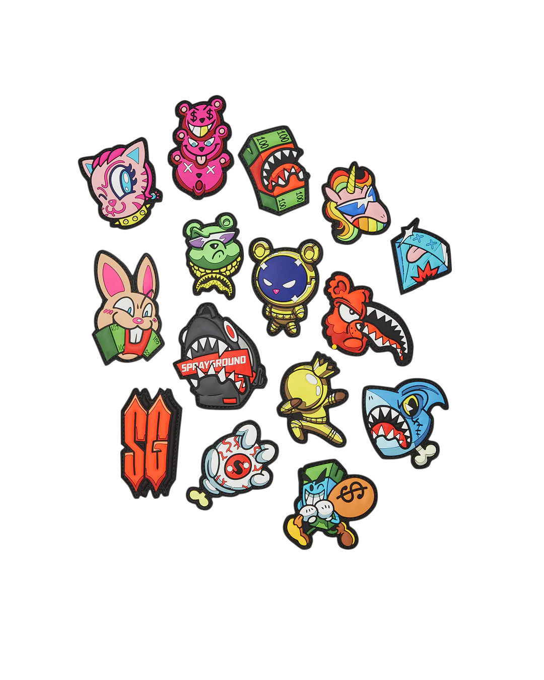 MOCHILA ESPECIAL SPRAYGROUND ALL VELCRO SHARK GANG