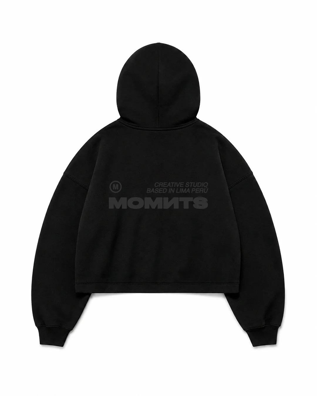 MOMNTS CREATIVE BLACK ZIPPER HOODIE