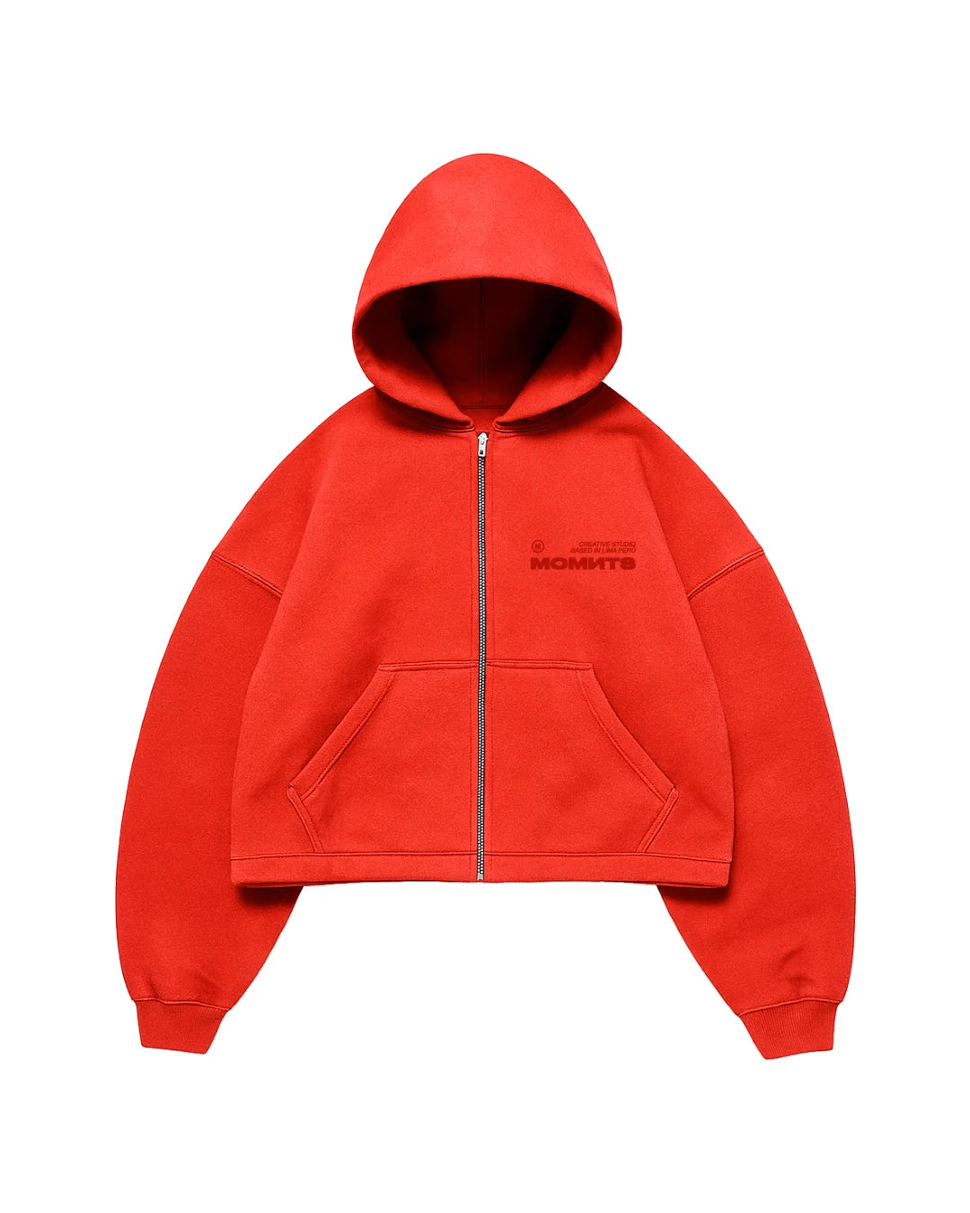 MOMNTS CREATIVE RED ZIPPER HODDIE