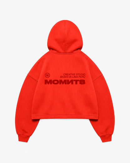 MOMNTS CREATIVE RED ZIPPER HODDIE