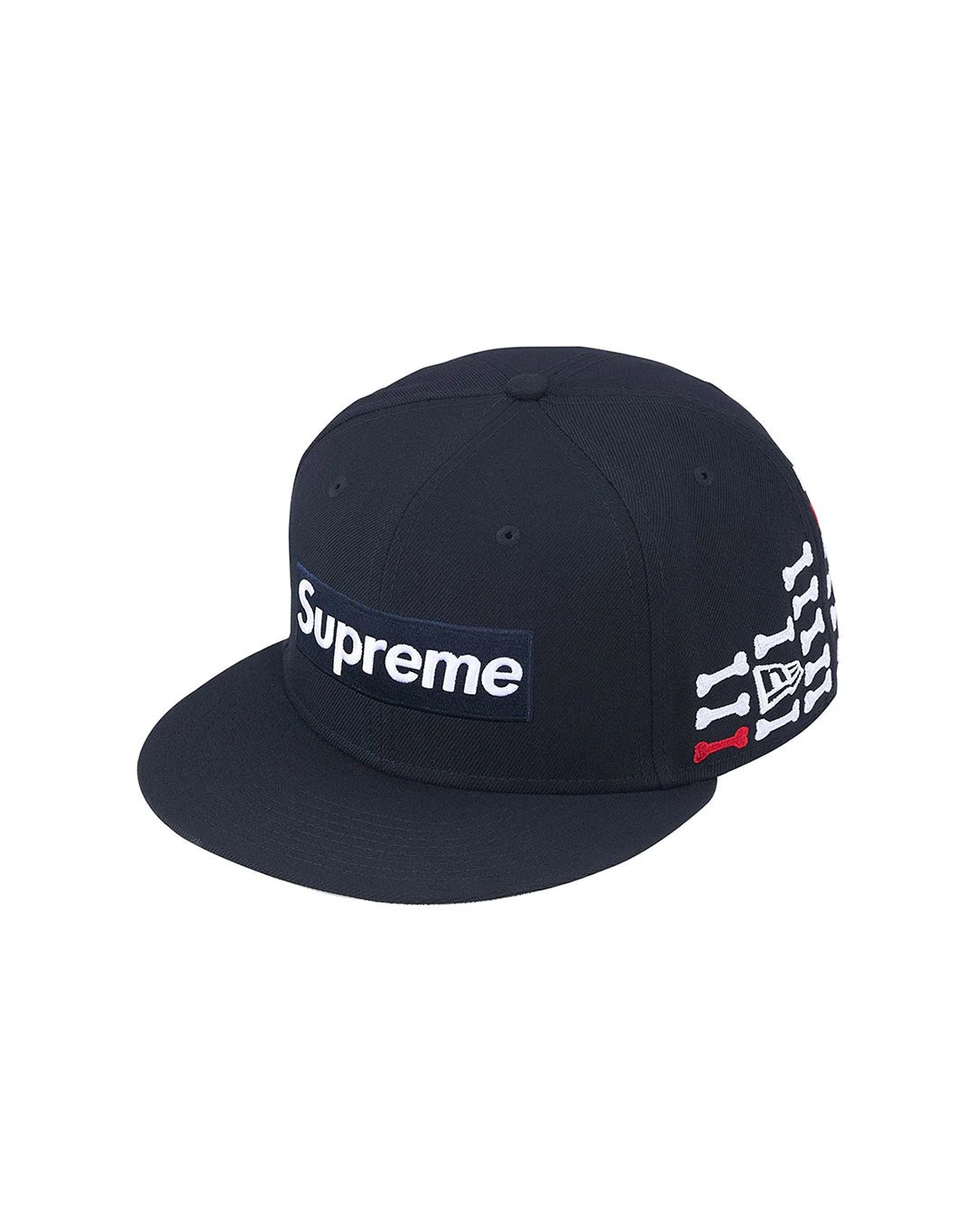 SUPREME BONES BOX LOGO NEW ERA 59FIFTY FITTED NAVY
