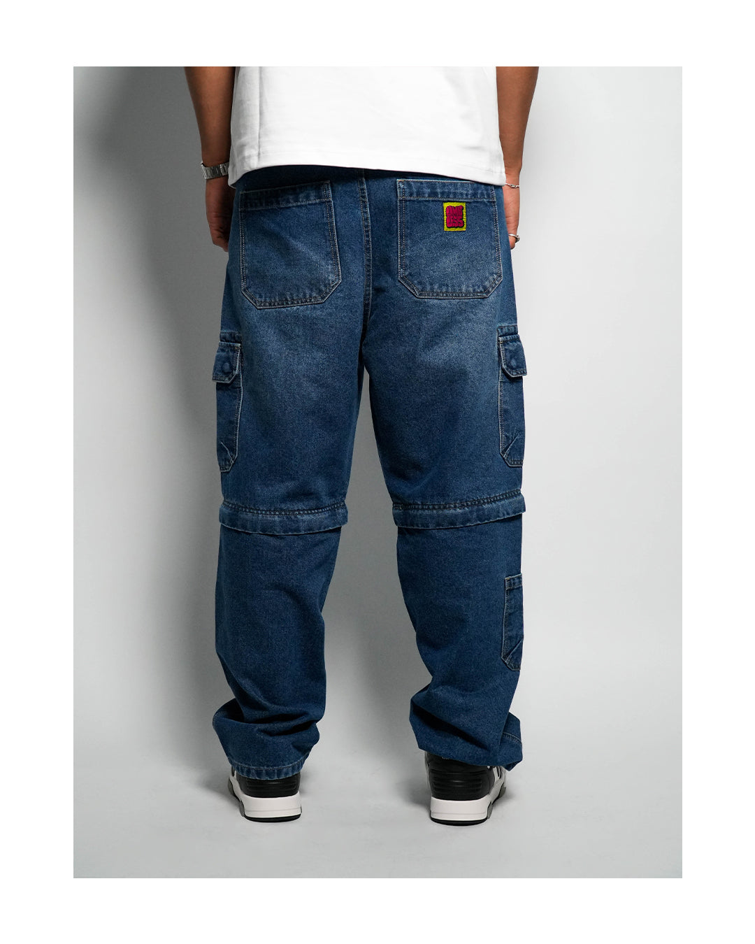 LIMITLESS CULTURE NAVY DENIM CARGO PANTS